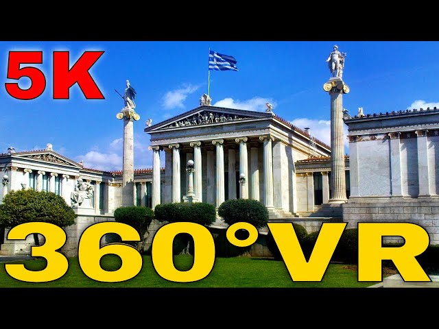 360° VR Academy of Athens Greece Beautiful Temple Architecture Amphitheatre 5K 3D Virtual Real HD 4K