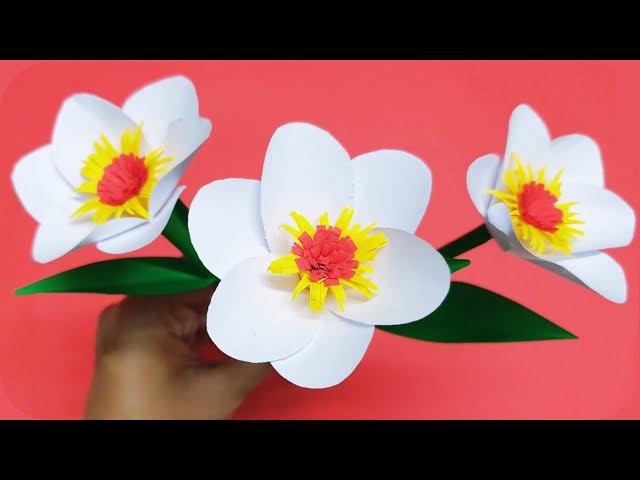 Easy paper flower making tutorial | How to make paper flowers | Paper flower craft | Paper flowers