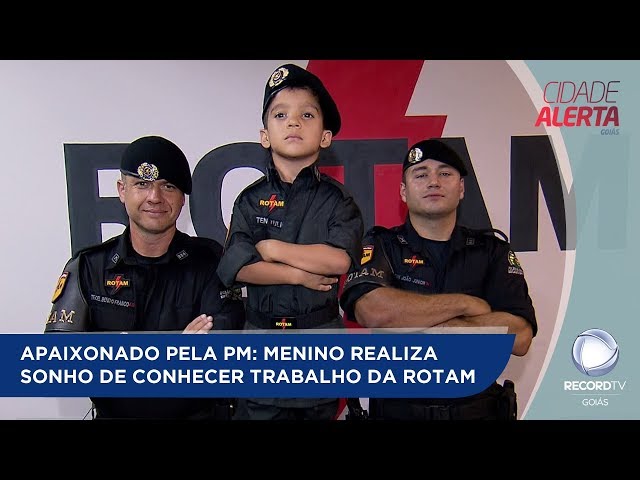 APAIXONADO PELA POLÍCIA MILITAR: MENINO REALIZA SONHO DE CONHECER TRABALHO DA ROTAM