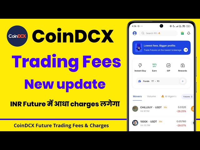 Coindcx charges and fees new update | coindcx inr future trading low brokerage charges