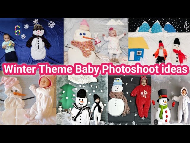 Best Winter Theme Baby Photoshoot Ideas | Snow Man Theme Baby Photoshoot |Baby Photoshoot ideas home