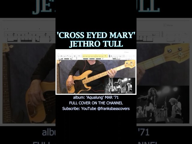 Cross Eyed Mary – Jethro Tull - FRANKS BASS COVERS #shorts