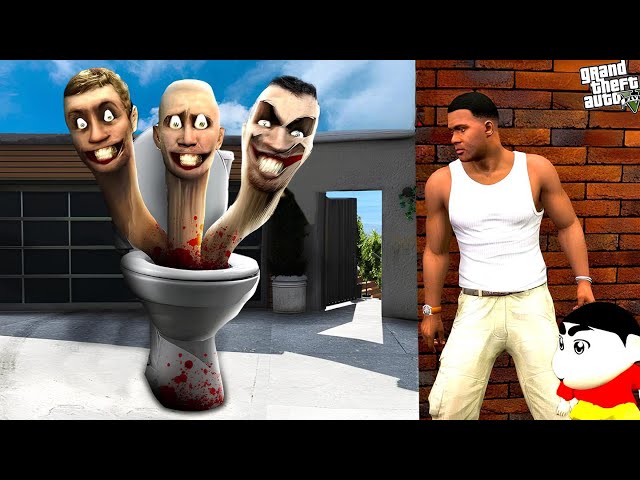 Franklin & Shinchan Attacked By SKIBIDI Toilet In GTA 5 | Paradox FTW