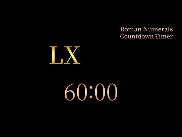 60 Minute Timer - Roman Numerals Countdown LX Minutes