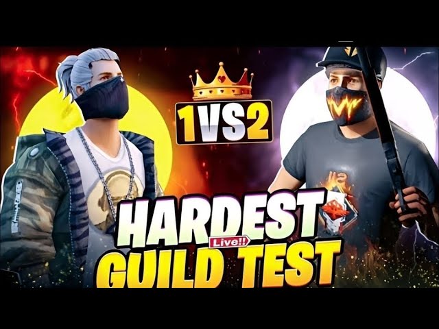 Guild Test live 1 vs 2 🔴1 vs 1 custom live giveaway #ff #freefire #fflive