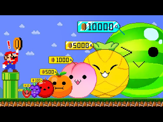 MARIO vs. Watermelon Game SUIKA Battle but It Marble Race SUIKA Watermelon Calamity | ADN MARIO GAME