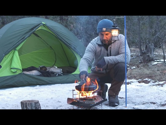 Winter Snow Camping with My Dog . Solo Camping ASMR