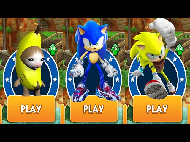 Sonic Dash - Boscage Maze Sonic vs Super Sonic Boom Subway Surfers vs Banana Cat Run vs All Bosses