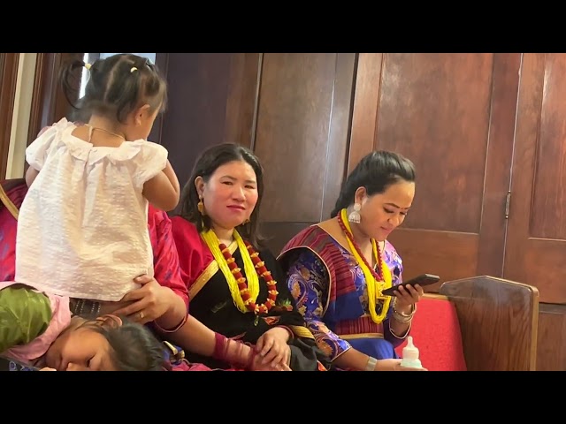 Nepali song singing at losar program