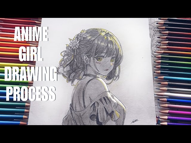 "When your anime girl 🌌 sketch is so kawaii, you can't help but fall in love with your own drawing"😍