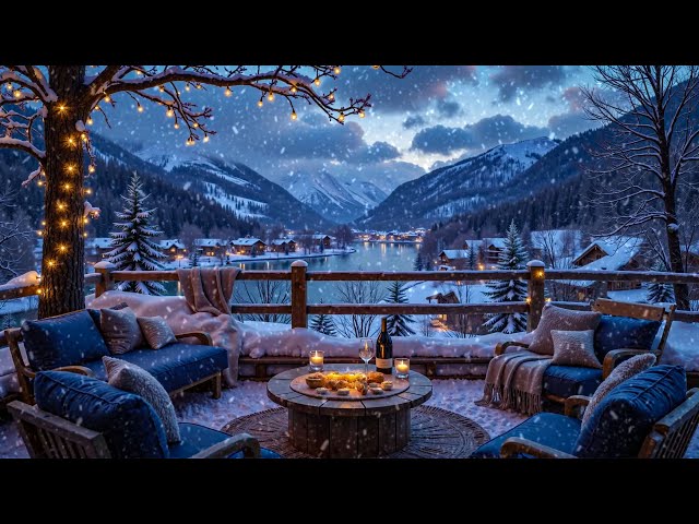 Cozy Winter ❄ Relax Completely with Gentle Piano Music on the Winter Lakeside Porch ☃