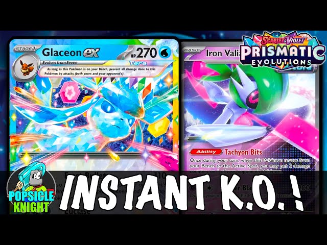 GLACEON ex : Deal Instant Knock Outs ! w/ Iron Valiant ex ! PTCGL Gameplay (PRISMATIC EVOLUTIONS)