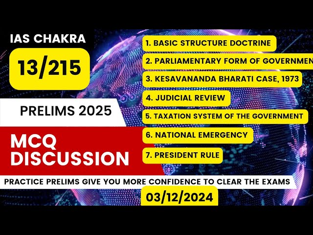 Day 13/215 UPSC Prelims 2025 | Indian Polity MCQs Practice|Civil Services Preparation for 2025