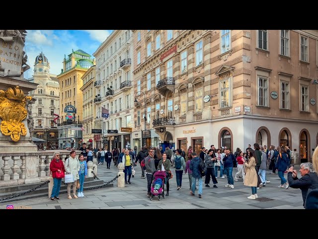 Vienna Walk Graben, Kohlmarkt & Kärntner Strasse, April 2024 | 4K HDR