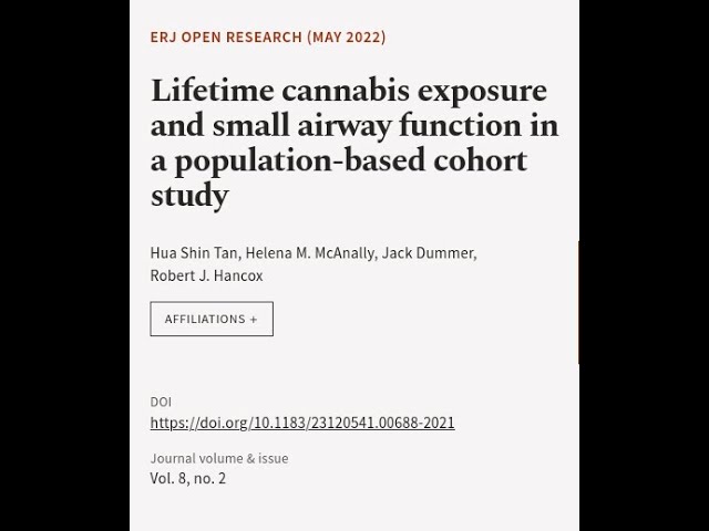 Lifetime cannabis exposure and small airway function in a population-based cohort stu... | RTCL.TV