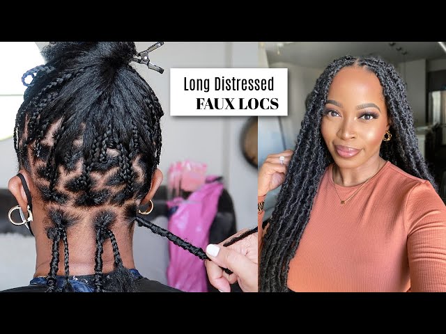 🔥 OMG! Long DISTRESSED FAUX LOCS😱 So Natural| Knotless Crochet BUTTERFLY LOCS ft. Janet Collection