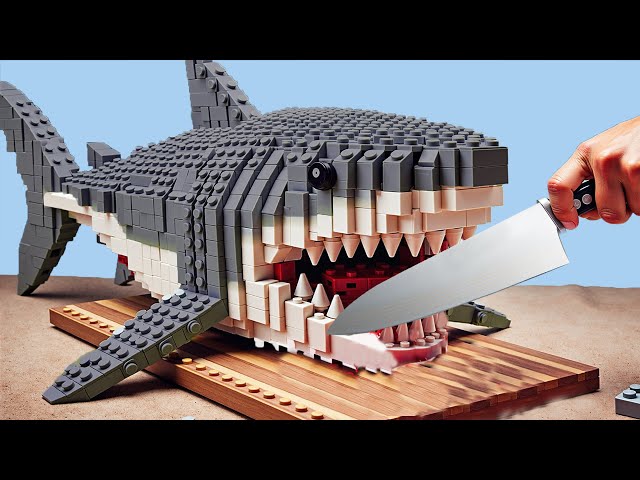 Making Pefect Massive Shark Recipe IRL || Lego Cooking Stop Motion vs ASMR