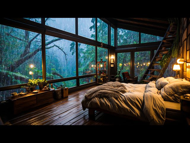 Rain Sounds for Sleeping - Natural Sounds of Rain & Thunder on Window for Deep Sleep, Study, Rest