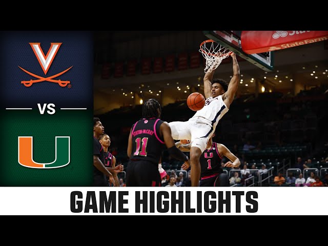 Virginia vs. Miami Game Highlights | 2024-25 ACC Men's Basketball