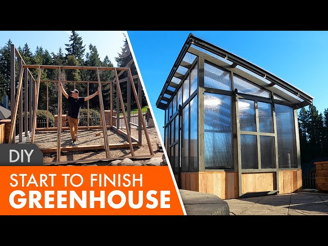 Amazing small backyard DIY modern greenhouse built cheap!