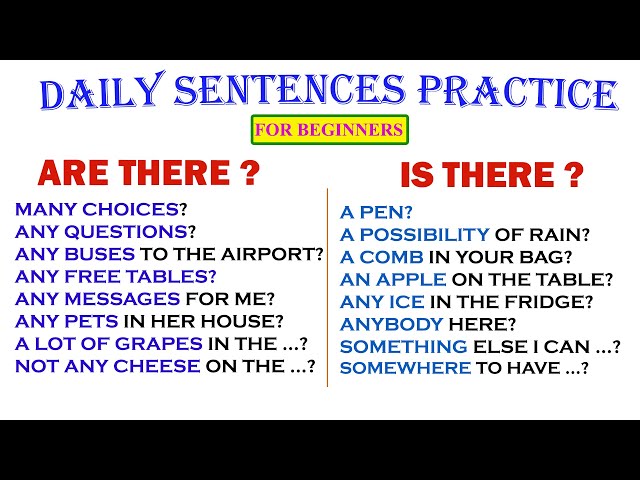 ARE THERE & IS THERE ? | Daily Sentences Practice