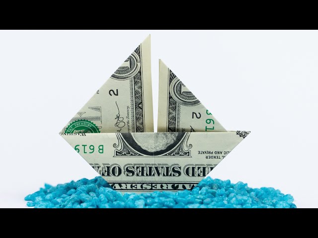 MONEY ORIGAMI sailing ship folding tutorial with one Dollar bill ⛵️