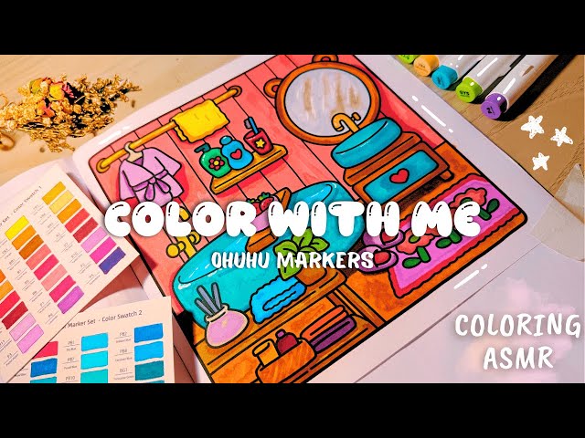 Color with me ASMR 💅🏻🧖🏻‍♀️ Little Corner | Coco Wyo Coloring Book | Ohuhu Markers✨