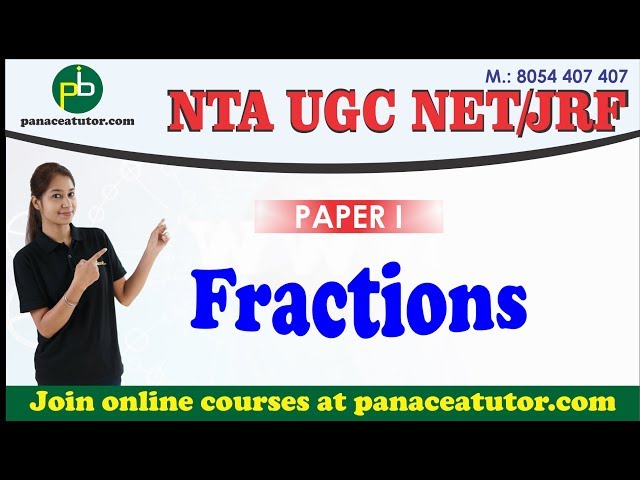 Fraction (Mathematics Aptitude) #UGC #NET #JRF #PAPER 1 by PanaceaTutor