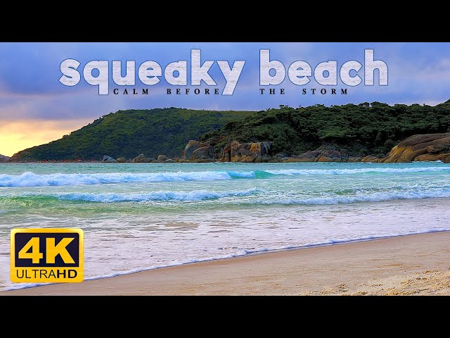 Calm before the storm. Squeaky Beach. 4K UHD video