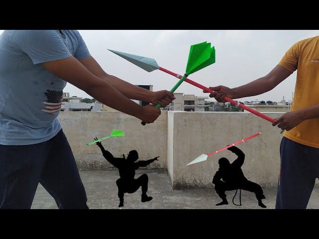 Easy origami weapons | Ninja paper weapons | origami spear | origami mace | ninja battle