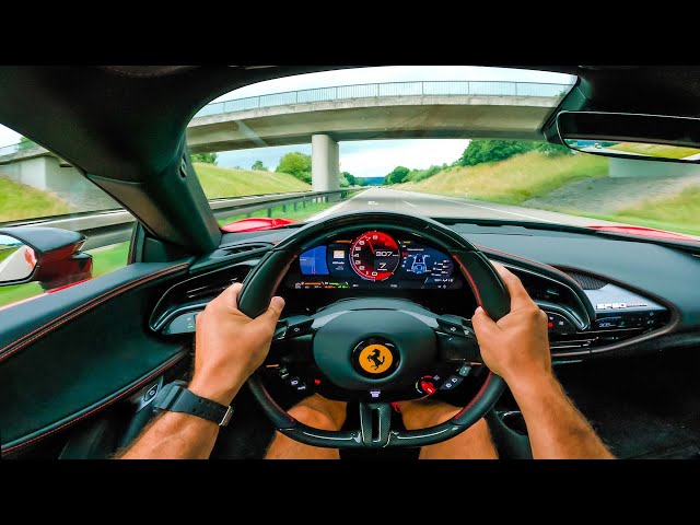 POV: 308km/h on AUTOBAHN in our 1109hp Novitec Ferrari SF90 with sport exhaust system