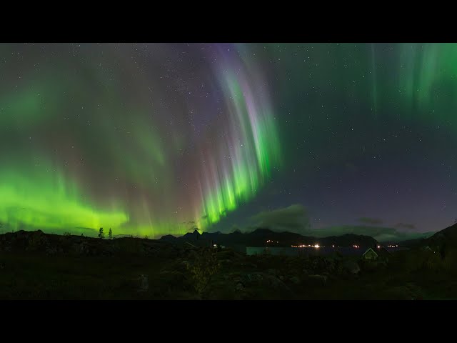 Majestic Northern Lights: 8K 360° Journey in Norway