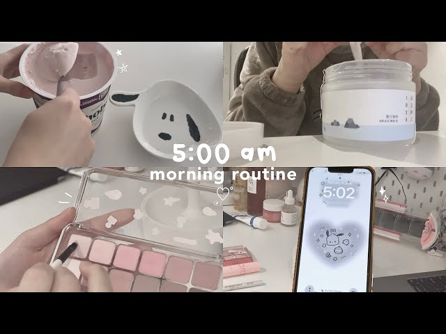 waking up at 5am ⊹♡ cozy and productive morning routine, self care, studying, uni exam week