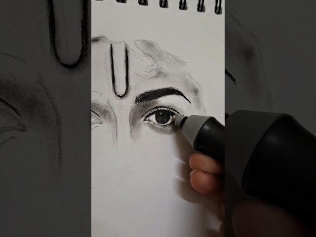 Krishna eyes charcoal sketch #viralshort #viralvideo #youtubeshorts #shorts #krishna #kanha #kanha