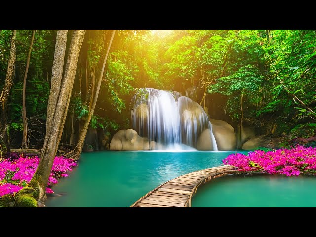 baby sleep music with nature sounds, waterfall sounds - healing sleep music - water & Bird sounds