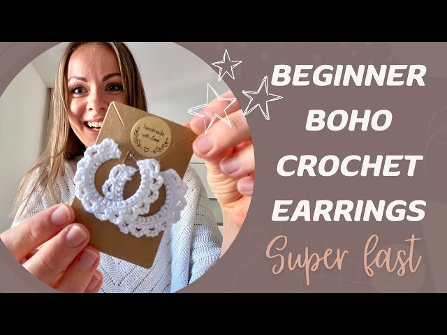 Super easy BEGINNER friendly BOHO Crochet Earrings TUTORIAL / SUPER FAST