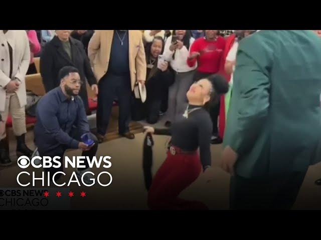 Couple's engagement at church goes viral