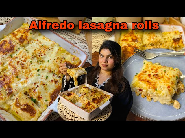 Chicken Alfredo Lasagna Rolls | Best Dinner Recipe by Foodie Girl Tayeba ❤️