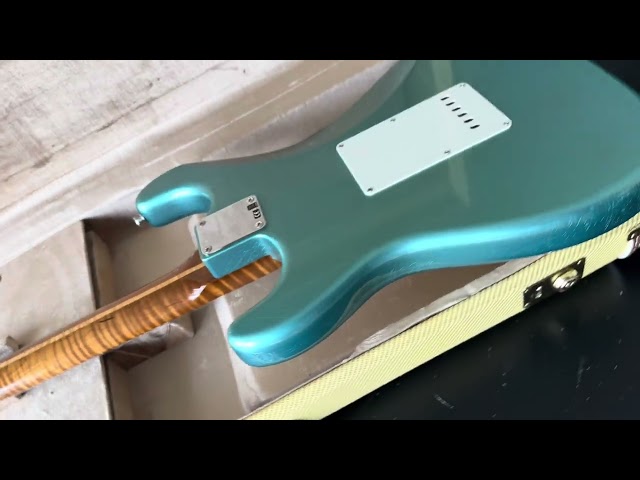 6.5lb! Fender Custom Shop Stratocaster Limited Roasted Pine Teal Green Metallic Flamed Neck 2024