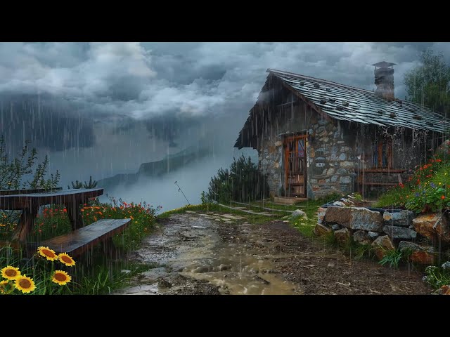 🔴Sturdy Stone House on the MountainTop on Rainy Day丨Soothing Rain Sounds for Relaxation and Sleep💤