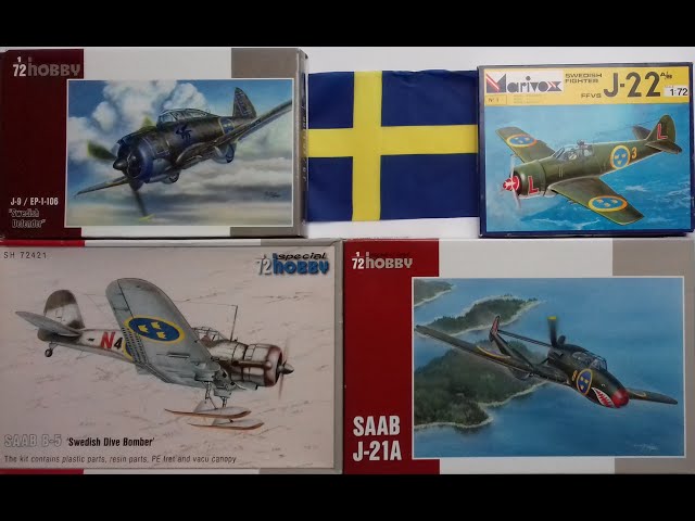 YOU CHOOSE MY NEXT BUILD. FOCUS ON SWEDEN. 4 WW2 ERA 1/72 KITS SVENSKA FLYGVAPNET SWEDISH AIR FORCE