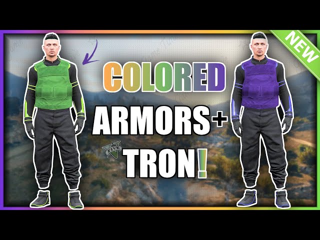 GTA5 I *NEW* COLORED BODY ARMORS Glitch With JOGGERS And TRON! (TRANSFER GLITCH)