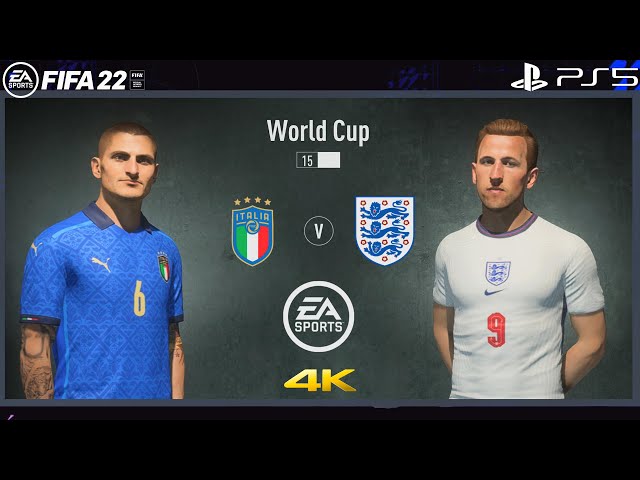 FIFA 22 PS5 - Italy Vs England - World Cup 2022 - 4K Gameplay