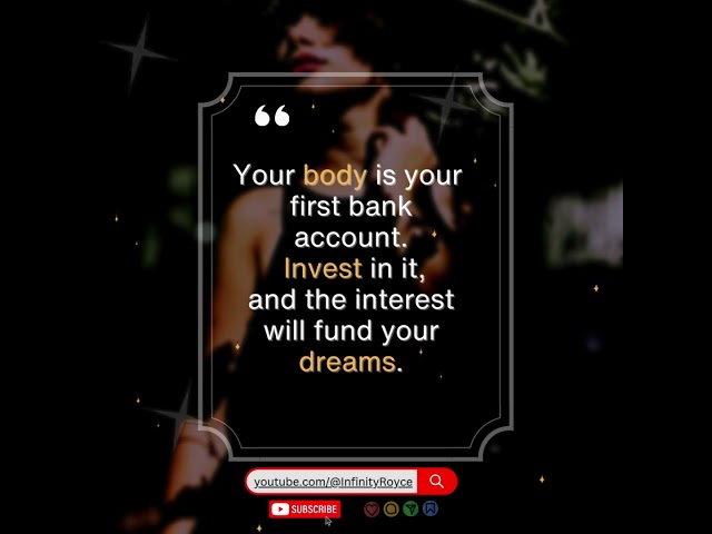 Your body is your first bank account | Invest in it ❤️