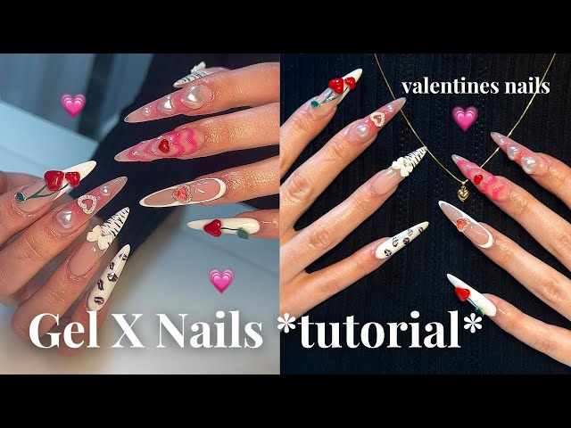 Watch me do a full *Gel X Nail* set  ˚ ༘♡ ⋆｡˚| valentines edition tutorial