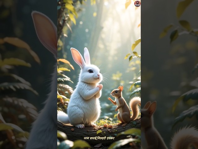 Squirrel’s Clever Rescue How She Saved the White Rabbit! #shorts