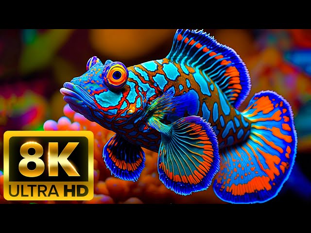 THE BEST AQUARIUM - 8K (60FPS) ULTRA HD - With Nature Sounds (Colorfully Dynamic)