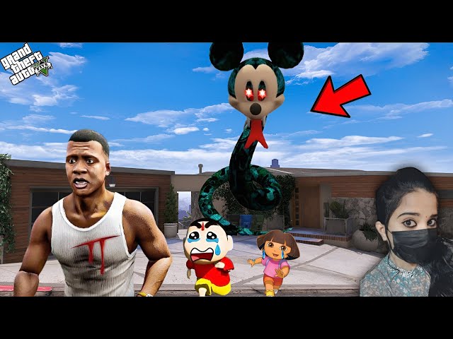 Monster Mickey Mouse Killed Franklin | Shinchan&Dora - GTA 5