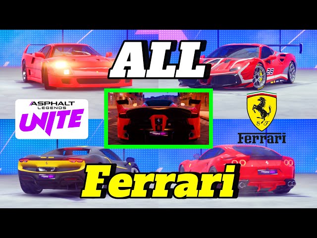 Every Ferrari in Asphalt Legends Unite (as of January 2025)