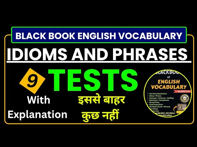 Idioms and Phrases| Black Book English Vocabulary|Test 9 with Explanation|| By Skill IQ Education||